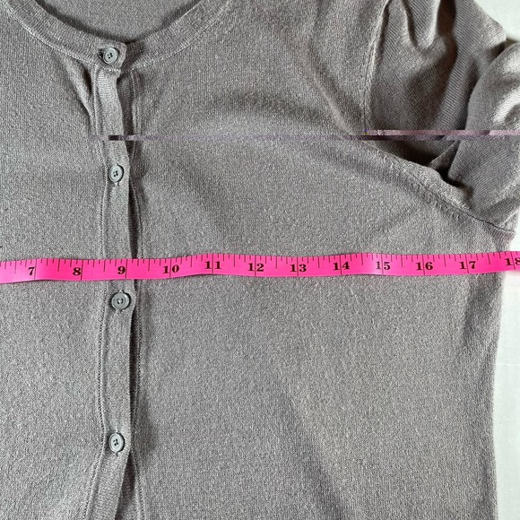 LOFT Women's Medium V-Neck Cardigan‎ Sweater 3/4 Sleeve Button Front, Pockets - Picture 3 of 8